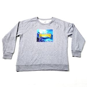 Thrasher X Time and Tru Collab Womens Oversized Long Sleeves Sweatshirt size XXL